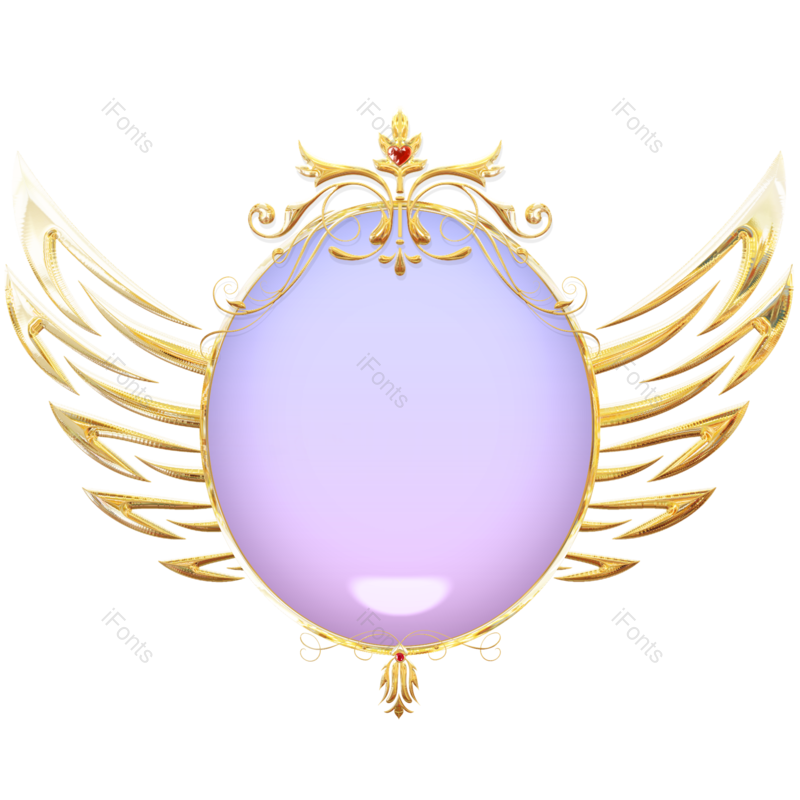 边框图片,魔幻元素,金属框PNG,翅膀免抠素材